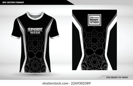 Fabric textile design for Sport t-shirt, Soccer jersey mockup for football club. uniform front view.