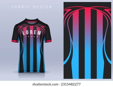 Fabric textile design for Sport t-shirt, Soccer jersey mockup for football club. uniform front view.