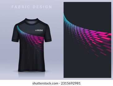 Fabric textile design for Sport t-shirt, Soccer jersey mockup for football club. uniform front view.