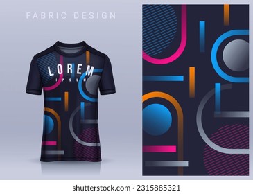 Fabric textile design for Sport t-shirt, Soccer jersey mockup for football club. uniform front view.