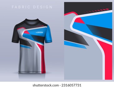 Fabric textile design for Sport t-shirt, Soccer jersey mockup for football club. uniform front view.