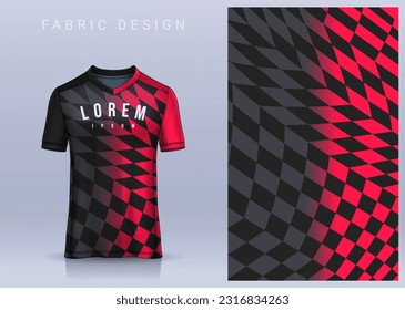 Fabric textile design for Sport t-shirt, Soccer jersey mockup for football club. uniform front view.