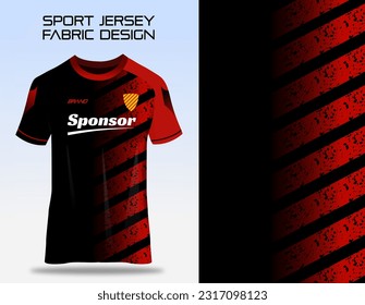 Fabric textile design for Sport t-shirt, Soccer jersey mockup for football club. uniform front view.