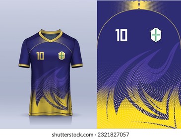 Fabric textile design for Sport t-shirt, Soccer jersey mockup for football club. uniform front view.