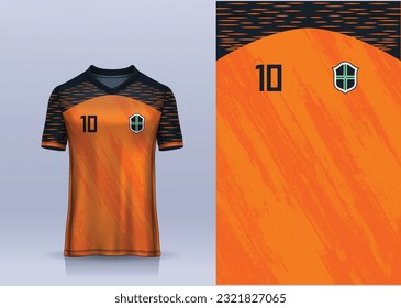 Fabric textile design for Sport t-shirt, Soccer jersey mockup for football club. uniform front view.