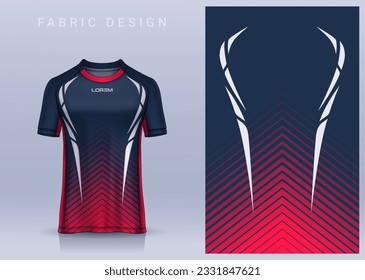 Fabric textile design for Sport t-shirt, Soccer jersey mockup for football club. uniform front view.