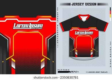Fabric textile design for Sport t-shirt, Soccer jersey mockup for football club. uniform front view.
