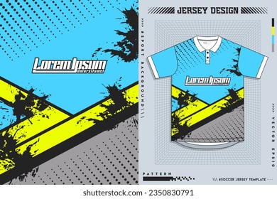 Fabric textile design for Sport t-shirt, Soccer jersey mockup for football club. uniform front view.