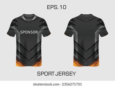 Fabric textile design for Sport t-shirt, Soccer jersey mockup for football club