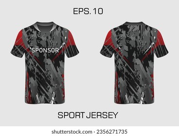 Fabric textile design for Sport t-shirt, Soccer jersey mockup for football club