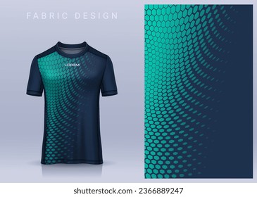 Fabric textile design for Sport t-shirt, Soccer jersey mockup for football club. uniform front view.