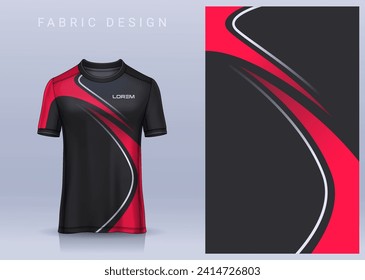 Fabric textile design for Sport t-shirt, Soccer jersey mockup for football club. uniform front view.