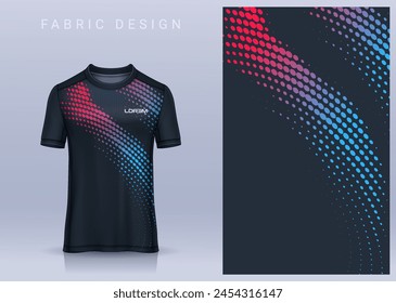 Fabric textile design for Sport t-shirt, Soccer jersey mockup for football club. uniform front view.