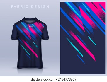 Fabric textile design for Sport t-shirt, Soccer jersey mockup for football club. uniform front view.