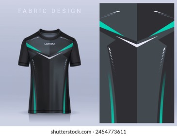 Fabric textile design for Sport t-shirt, Soccer jersey mockup for football club. uniform front view.