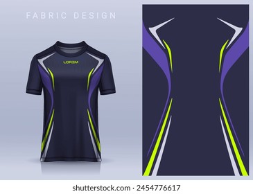 Fabric textile design for Sport t-shirt, Soccer jersey mockup for football club. uniform front view.