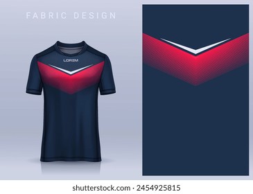 Fabric textile design for Sport t-shirt, Soccer jersey mockup for football club. uniform front view.