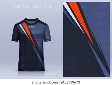 Fabric textile design for Sport t-shirt, Soccer jersey mockup for football club. uniform front view.