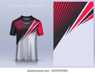 Fabric textile design for Sport t-shirt, Soccer jersey mockup for football club. uniform front view.