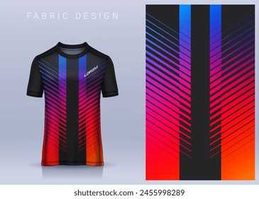 Fabric textile design for Sport t-shirt, Soccer jersey mockup for football club. uniform front view.