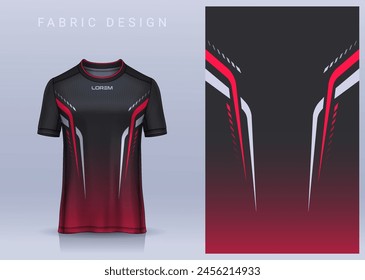 Fabric textile design for Sport t-shirt, Soccer jersey mockup for football club. uniform front view.