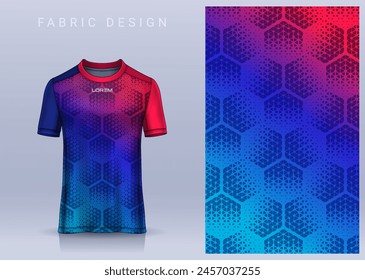 Fabric textile design for Sport t-shirt, Soccer jersey mockup for football club. uniform front view.