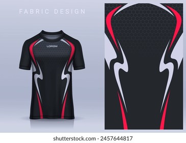 Fabric textile design for Sport t-shirt, Soccer jersey mockup for football club. uniform front view.