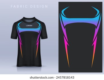 Fabric textile design for Sport t-shirt, Soccer jersey mockup for football club. uniform front view.