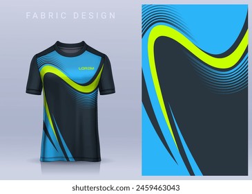 Fabric textile design for Sport t-shirt, Soccer jersey mockup for football club. uniform front view.