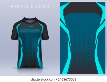 Fabric textile design for Sport t-shirt, Soccer jersey mockup for football club. uniform front view.