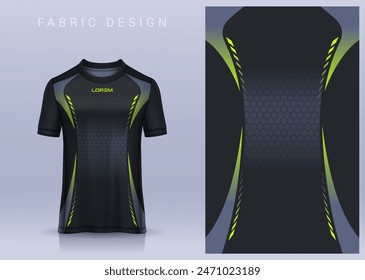 Fabric textile design for Sport t-shirt, Soccer jersey mockup for football club. uniform front view.