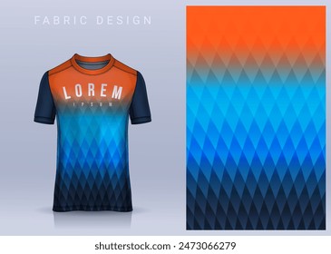 Fabric textile design for Sport t-shirt, Soccer jersey mockup for football club. uniform front view.