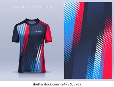 Fabric textile design for Sport t-shirt, Soccer jersey mockup for football club. uniform front view.