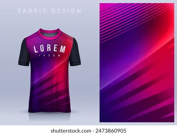 Fabric textile design for Sport t-shirt, Soccer jersey mockup for football club. uniform front view.