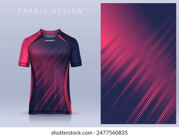 Fabric textile design for Sport t-shirt, Soccer jersey mockup for football club. uniform front view.