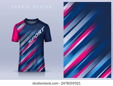 Fabric textile design for Sport t-shirt, Soccer jersey mockup for football club. uniform front view.