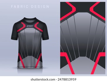 Fabric textile design for Sport t-shirt, Soccer jersey mockup for football club. uniform front view.