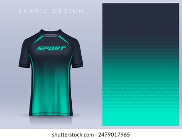 Fabric textile design for Sport t-shirt, Soccer jersey mockup for football club. uniform front view.