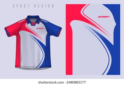 Fabric textile design for Sport t-shirt, Soccer jersey mockup for football club. uniform front view.