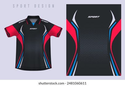 Fabric textile design for Sport t-shirt, Soccer jersey mockup for football club. uniform front view.