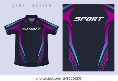 Fabric textile design for Sport t-shirt, Soccer jersey mockup for football club. uniform front view.