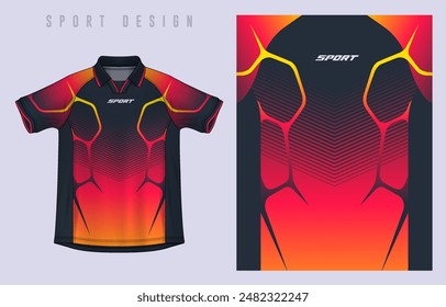 Fabric textile design for Sport t-shirt, Soccer jersey mockup for football club. uniform front view.