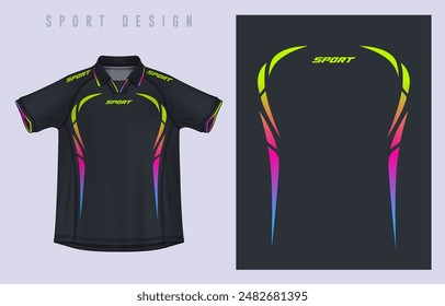 Fabric textile design for Sport t-shirt, Soccer jersey mockup for football club. uniform front view.