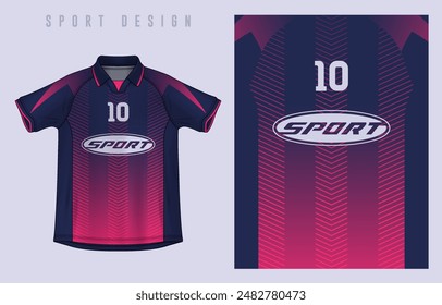 Fabric textile design for Sport t-shirt, Soccer jersey mockup for football club. uniform front view.