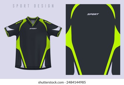 Fabric textile design for Sport t-shirt, Soccer jersey mockup for football club. uniform front view.