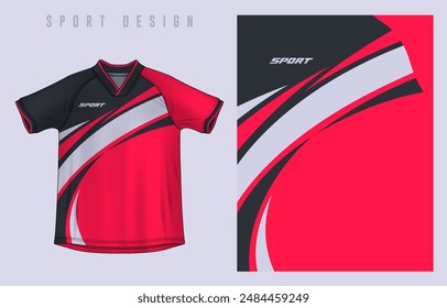 Fabric textile design for Sport t-shirt, Soccer jersey mockup for football club. uniform front view.