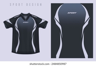 Fabric textile design for Sport t-shirt, Soccer jersey mockup for football club. uniform front view.