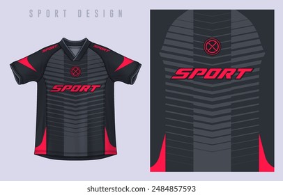 Fabric textile design for Sport t-shirt, Soccer jersey mockup for football club. uniform front view.