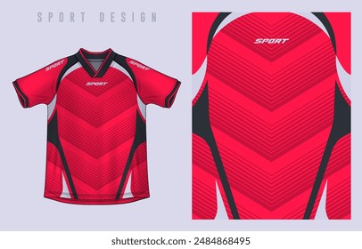 Fabric textile design for Sport t-shirt, Soccer jersey mockup for football club. uniform front view.