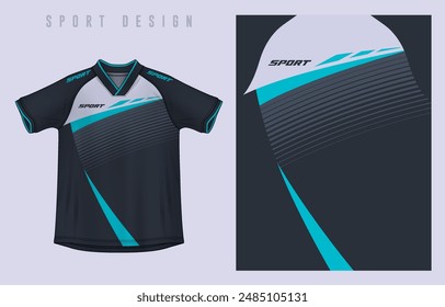 Fabric textile design for Sport t-shirt, Soccer jersey mockup for football club. uniform front view.